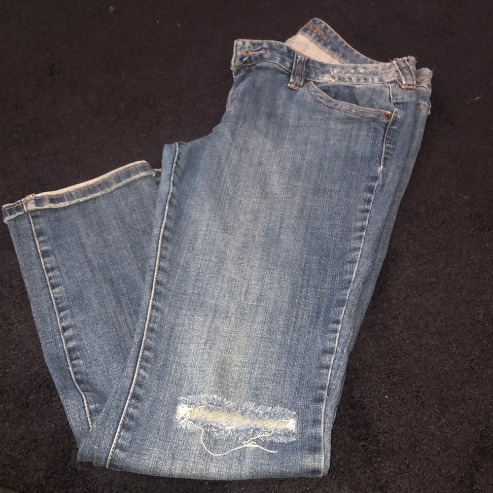 Empyre skinny jeans with slit in knee